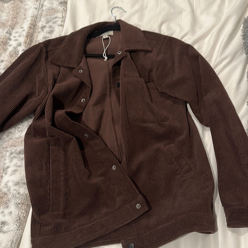 ASOS Brandi Boxy Fit Cord Collar Jacket
